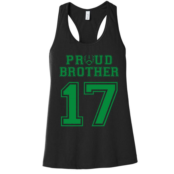 Custom Proud Football Brother Number 17 G Personalized Women's Racerback Tank