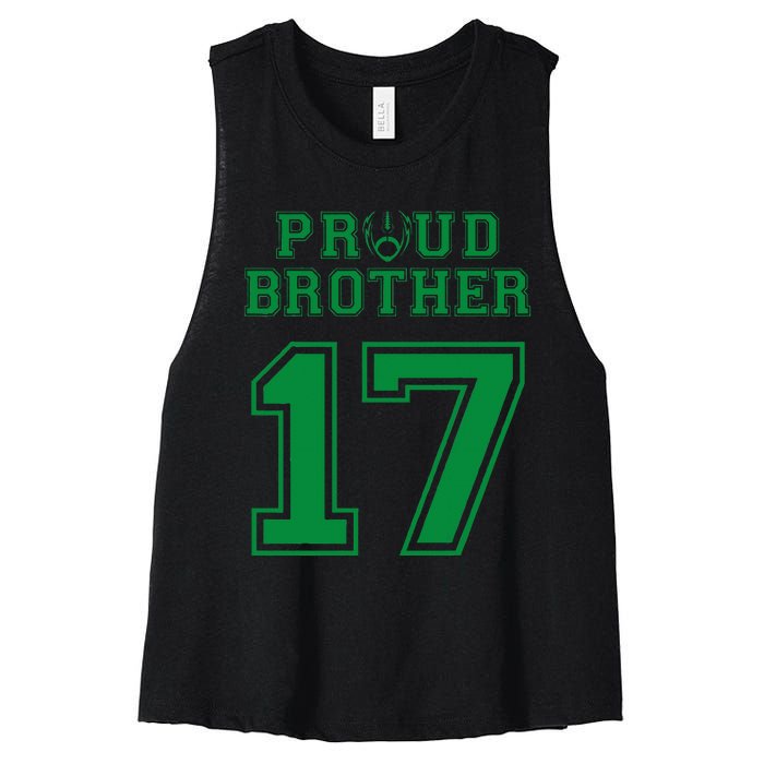 Custom Proud Football Brother Number 17 G Personalized Women's Racerback Cropped Tank