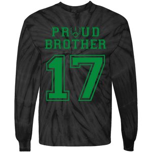 Custom Proud Football Brother Number 17 G Personalized Tie-Dye Long Sleeve Shirt