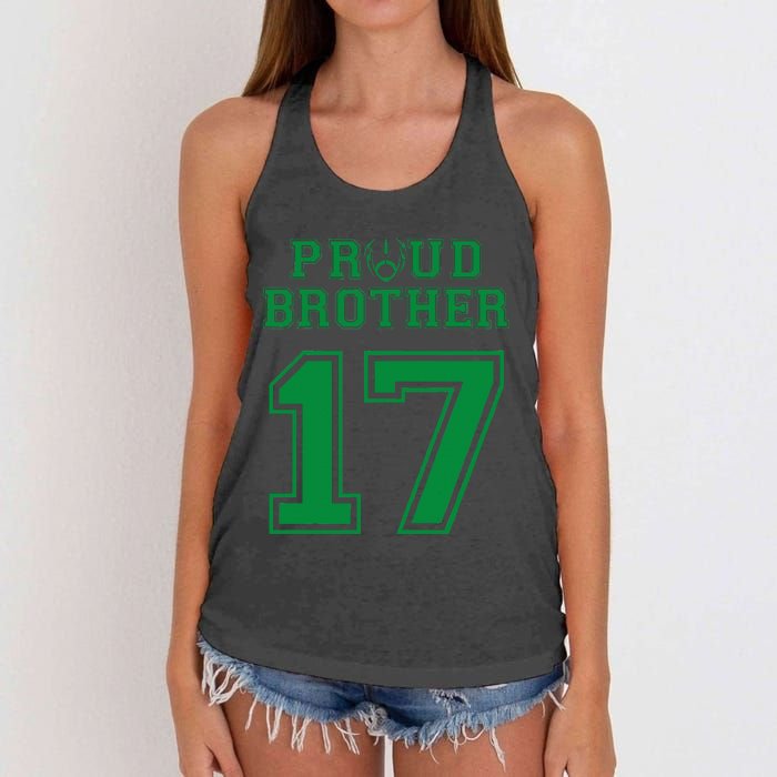 Custom Proud Football Brother Number 17 G Personalized Women's Knotted Racerback Tank