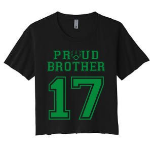 Custom Proud Football Brother Number 17 G Personalized Women's Crop Top Tee