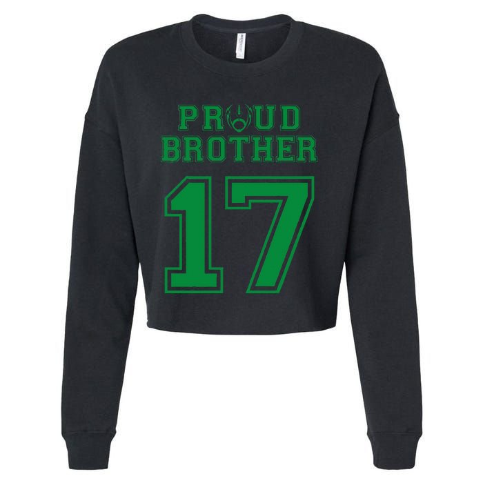 Custom Proud Football Brother Number 17 G Personalized Cropped Pullover Crew