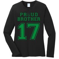 Custom Proud Football Brother Number 17 G Personalized Ladies Long Sleeve Shirt