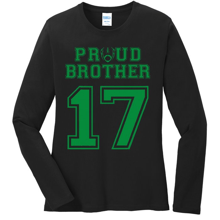 Custom Proud Football Brother Number 17 G Personalized Ladies Long Sleeve Shirt