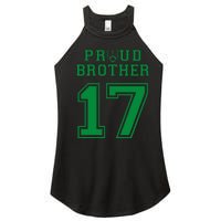 Custom Proud Football Brother Number 17 G Personalized Women's Perfect Tri Rocker Tank