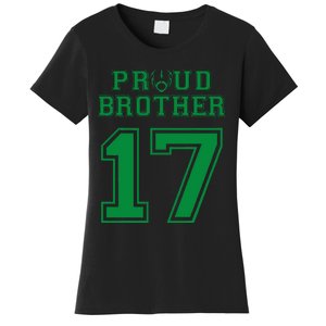 Custom Proud Football Brother Number 17 G Personalized Women's T-Shirt