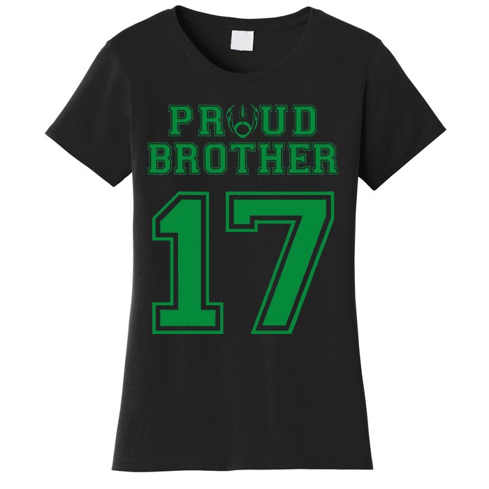 Custom Proud Football Brother Number 17 G Personalized Women's T-Shirt