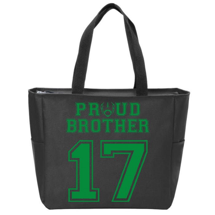 Custom Proud Football Brother Number 17 G Personalized Zip Tote Bag