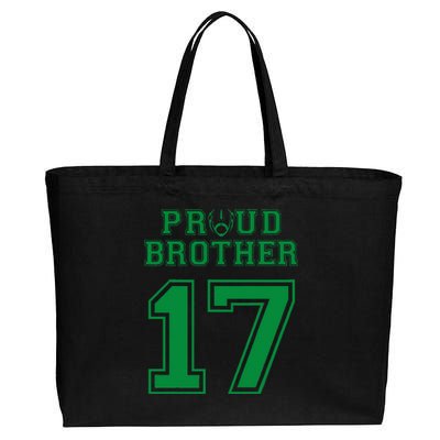 Custom Proud Football Brother Number 17 G Personalized Cotton Canvas Jumbo Tote