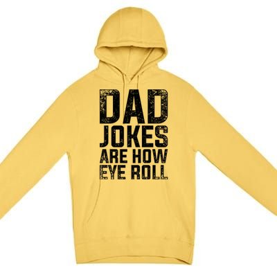 Cringe Puns Fathers Day Gift Humorous Sarcastic Dad Jokes Gift Premium Pullover Hoodie