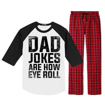 Cringe Puns Fathers Day Gift Humorous Sarcastic Dad Jokes Gift Raglan Sleeve Pajama Set