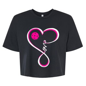 Cute Pickleball For WoM.e.n Ladies, I Love Pickleball Bella+Canvas Jersey Crop Tee