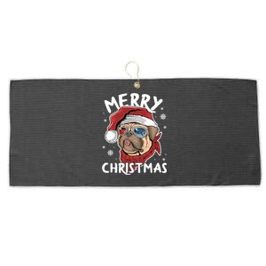 Christmas Pug Funny Christmas Pjs For Family And Dog Lovers Gift Large Microfiber Waffle Golf Towel