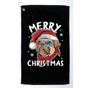 Christmas Pug Funny Christmas Pjs For Family And Dog Lovers Gift Platinum Collection Golf Towel