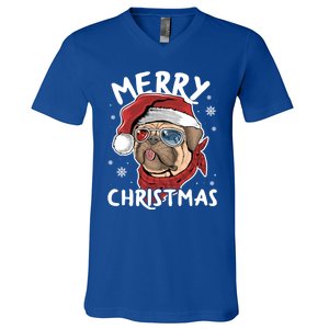 Christmas Pug Funny Christmas Pjs For Family And Dog Lovers Gift V-Neck T-Shirt