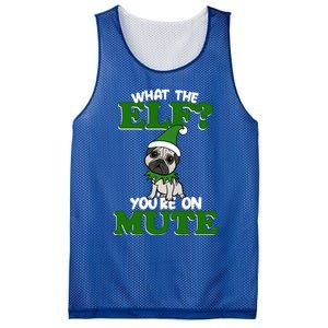 Christmas Pug Funny What The Elf Cute Festive Clothes Gift Mesh Reversible Basketball Jersey Tank