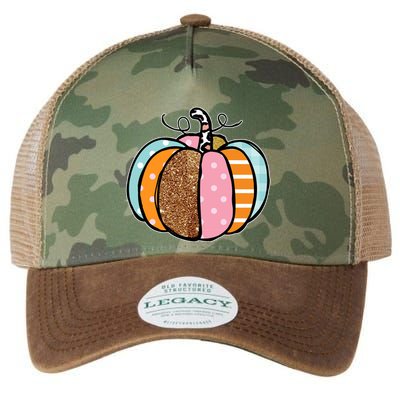 Colorful Pumpkin Festive Fall Legacy Tie Dye Trucker Hat