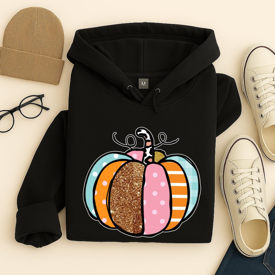 Colorful Pumpkin Festive Fall Hoodie