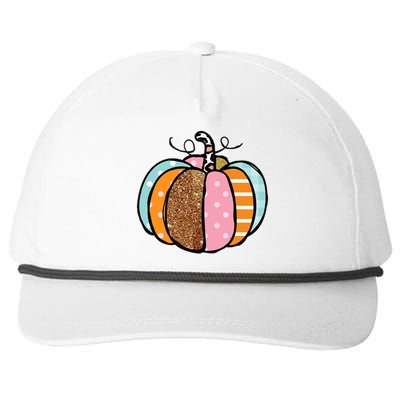 Colorful Pumpkin Festive Fall Snapback Five-Panel Rope Hat