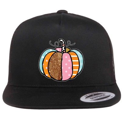 Colorful Pumpkin Festive Fall Flatbill Hat