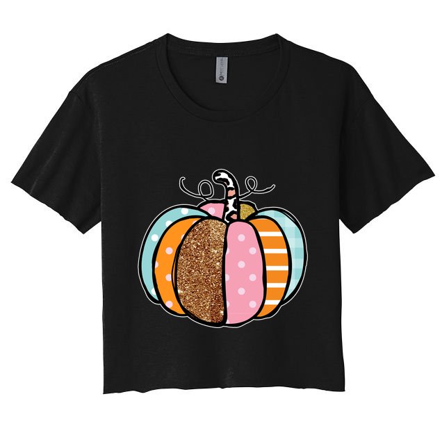 Colorful Pumpkin Festive Fall Crop Top