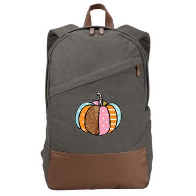 Colorful Pumpkin Festive Fall Cotton Canvas Backpack