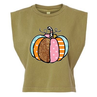 Colorful Pumpkin Festive Fall Garment-Dyed Women's Muscle Tee