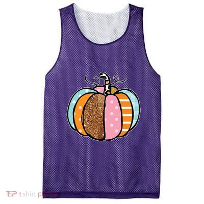 Colorful Pumpkin Festive Fall Mesh Reversible Basketball Jersey Tank