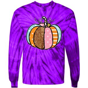 Colorful Pumpkin Festive Fall Tie-Dye Long Sleeve Shirt