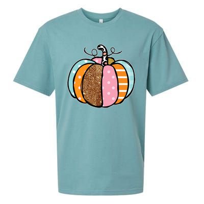 Colorful Pumpkin Festive Fall Sueded Cloud Jersey T-Shirt