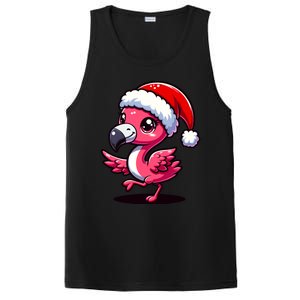 Cheerful Pink Flamingo Christmas Santa Hat Cool Gift PosiCharge Competitor Tank