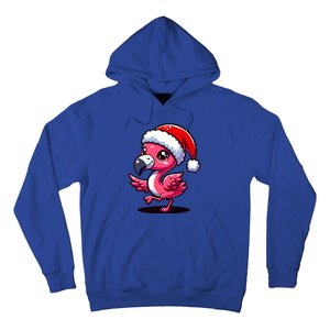 Cheerful Pink Flamingo Christmas Santa Hat Cool Gift Hoodie