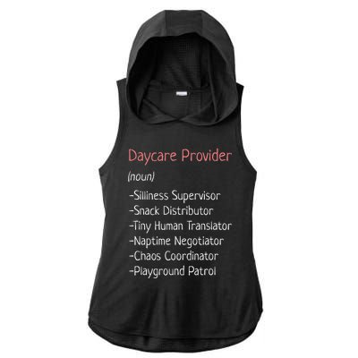 Childcare Provider Funny Definition Ladies PosiCharge Tri-Blend Wicking Draft Hoodie Tank