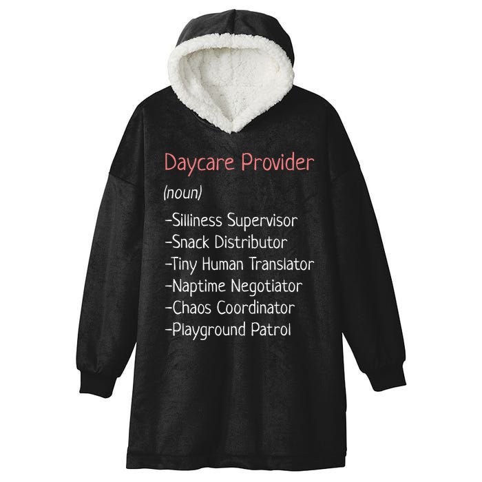 Childcare Provider Funny Definition Hooded Wearable Blanket