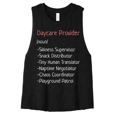 Childcare Provider Funny Definition Women's Racerback Cropped Tank