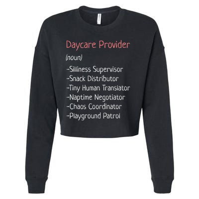 Childcare Provider Funny Definition Cropped Pullover Crew