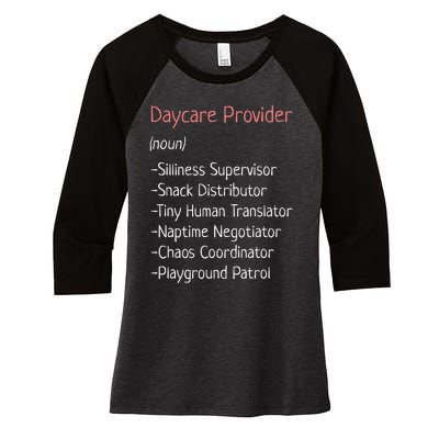 Childcare Provider Funny Definition Women's Tri-Blend 3/4-Sleeve Raglan Shirt