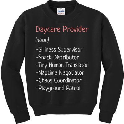 Childcare Provider Funny Definition Kids Sweatshirt