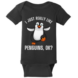 Cool Penguin For Wo Penguin Lovers Penguins Baby Bodysuit