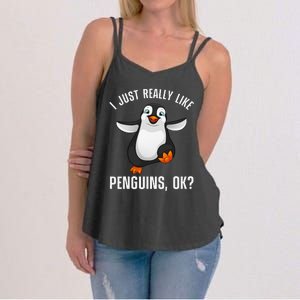 Cool Penguin For Wo Penguin Lovers Penguins Women's Strappy Tank