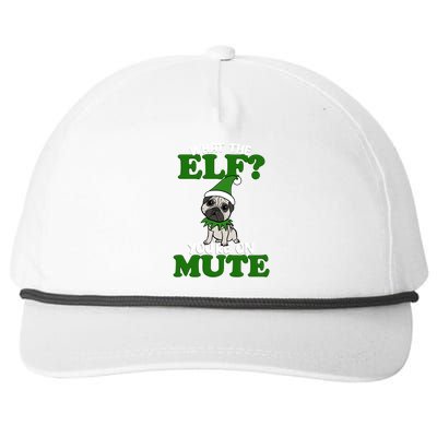 Christmas Pug Funny What The Elf Cute Festive Clothes Gift Snapback Five-Panel Rope Hat