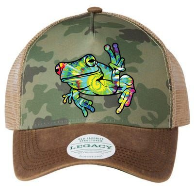 Cool Peace Frog Tie Dye Legacy Tie Dye Trucker Hat