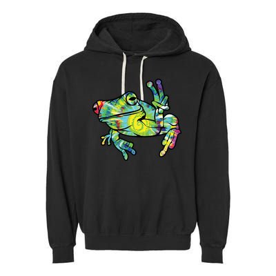Cool Peace Frog Tie Dye Garment-Dyed Fleece Hoodie