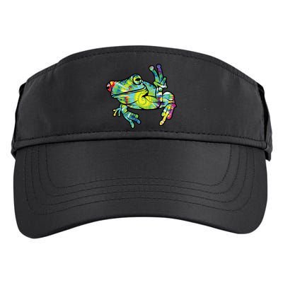 Cool Peace Frog Tie Dye Adult Drive Performance Visor