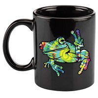 Cool Peace Frog Tie Dye 11oz C Handle Ceramic Mug