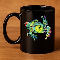Cool Peace Frog Tie Dye 11oz C Handle Ceramic Mug