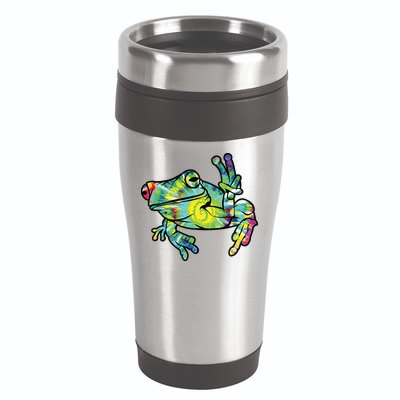 Cool Peace Frog Tie Dye 16oz Travel Tumbler