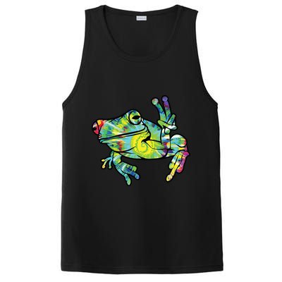 Cool Peace Frog Tie Dye PosiCharge Competitor Tank