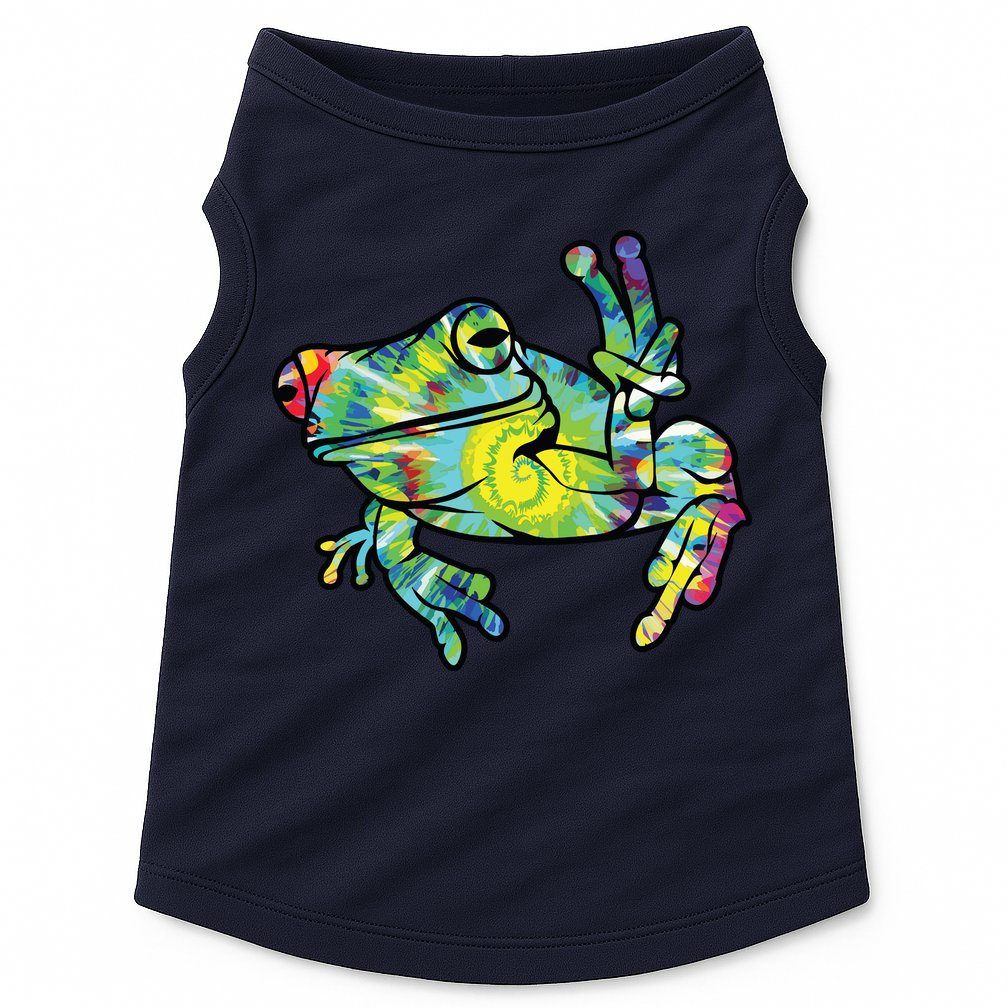 Cool Peace Frog Tie Dye Doggie Tank