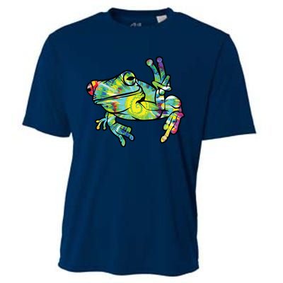 Cool Peace Frog Tie Dye Cooling Performance Crew T-Shirt